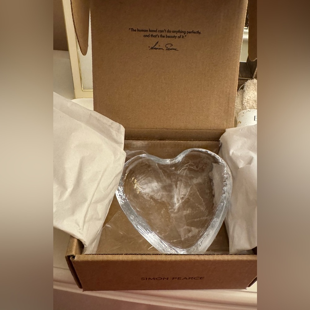 Simon Pearce Clear Heart Glass Bowl